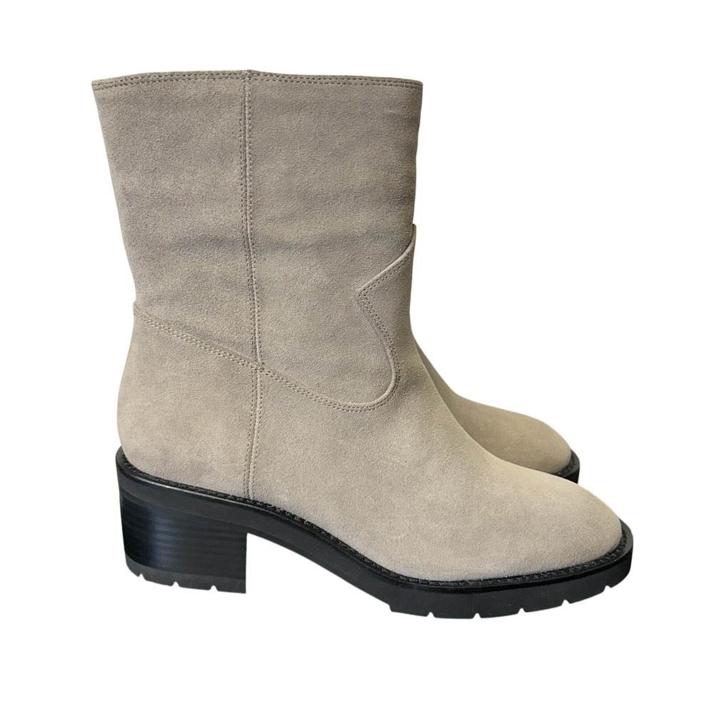 STUART WEITZMANβ Boulevard Moto Sport Suede Bootie in Taupe Size 9.5B $690 NEW